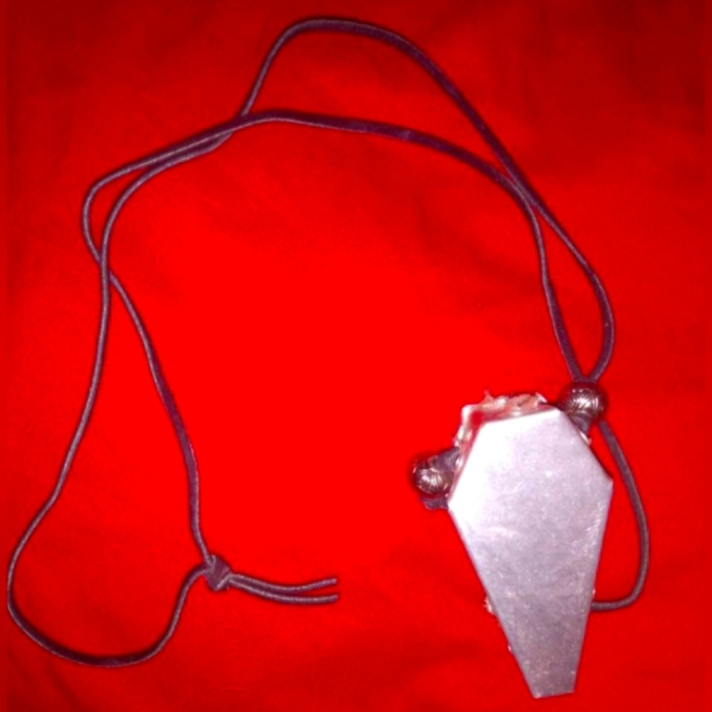 Metal coffin necklace